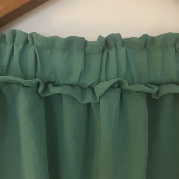 Anthropologie Entro Green Off‎ Shoulder Blouse-Poly-Sz L-Coquette-Feminine - Picture 4 of 7